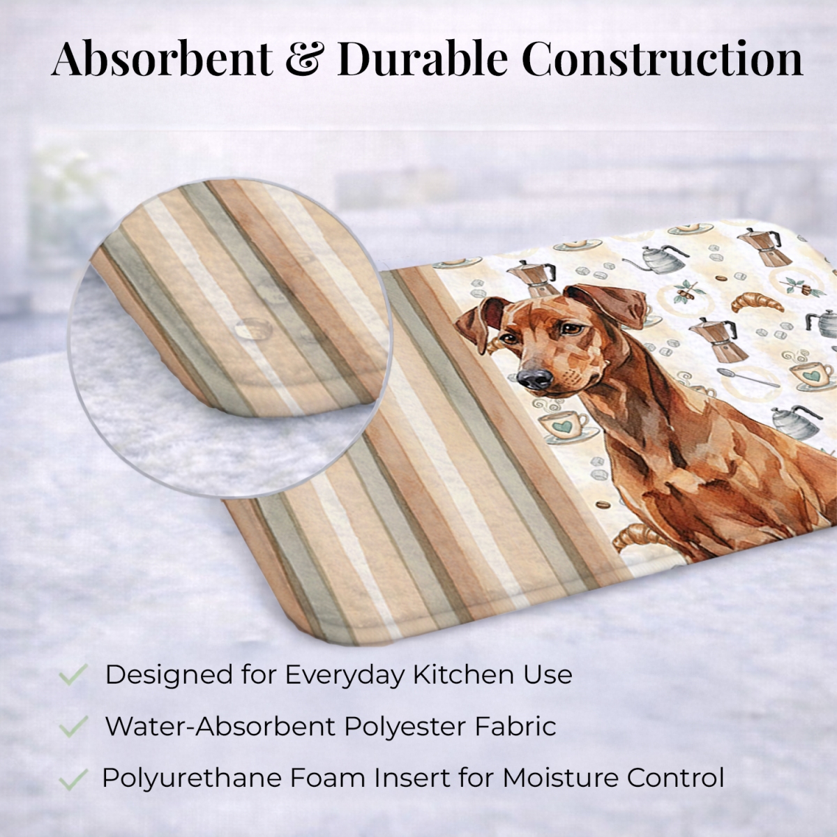 Picture of Carolines Treasures WDK7443DDM 21 x 14 in. Red German Pinscher Coffee Bar Dish Drying Mat