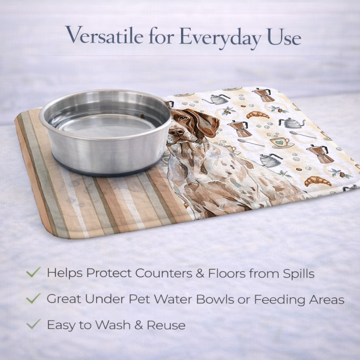 Picture of Carolines Treasures WDK7448DDM 21 x 14 in. German Shorthaired Pointer Coffee Bar Dish Drying Mat