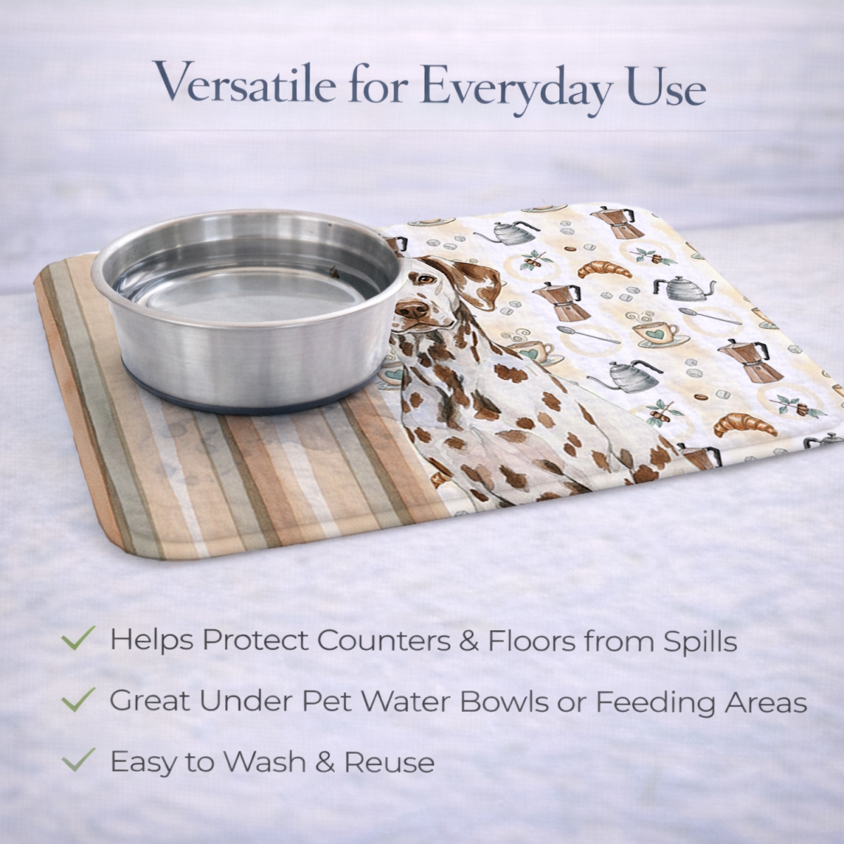 Picture of Carolines Treasures WDK7405DDM 21 x 14 in. Liver Dalmatian Coffee Bar Dish Drying Mat
