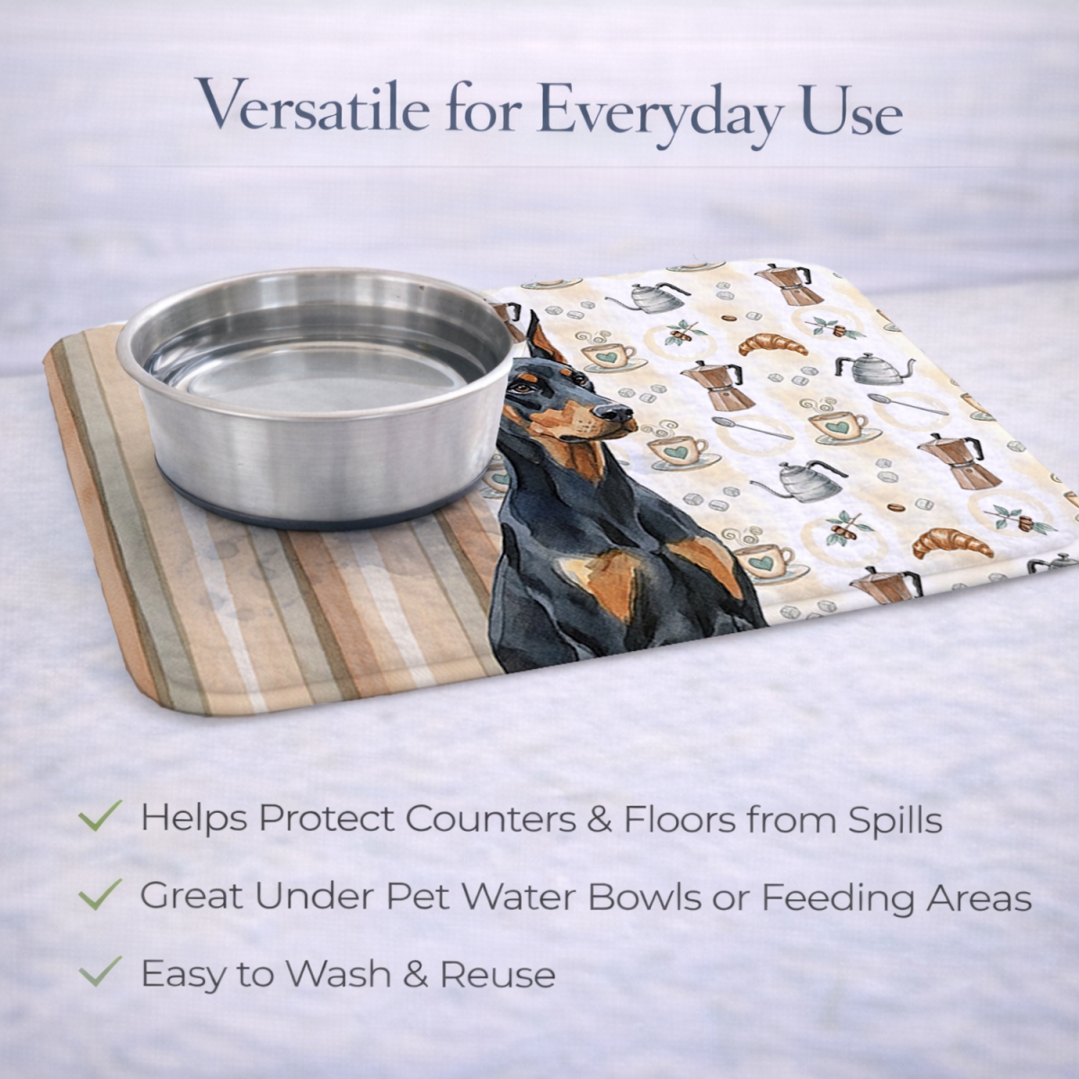 Picture of Carolines Treasures WDK7407DDM 21 x 14 in. Doberman Pinscher Coffee Bar Dish Drying Mat