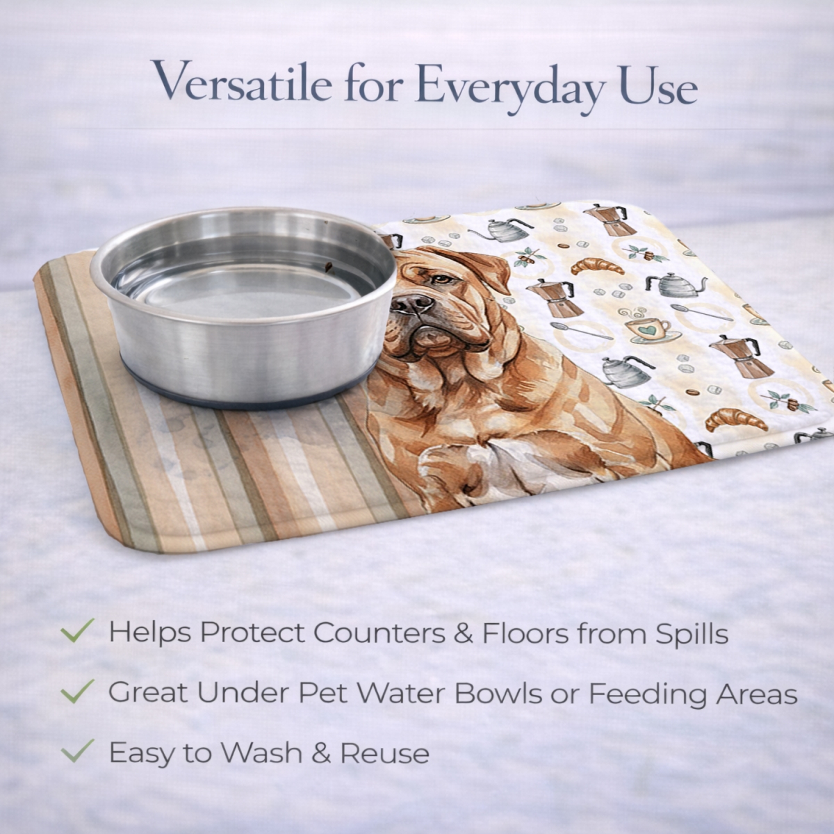 Picture of Carolines Treasures WDK7411DDM 21 x 14 in. Dogue De Bordeaux Coffee Bar Dish Drying Mat