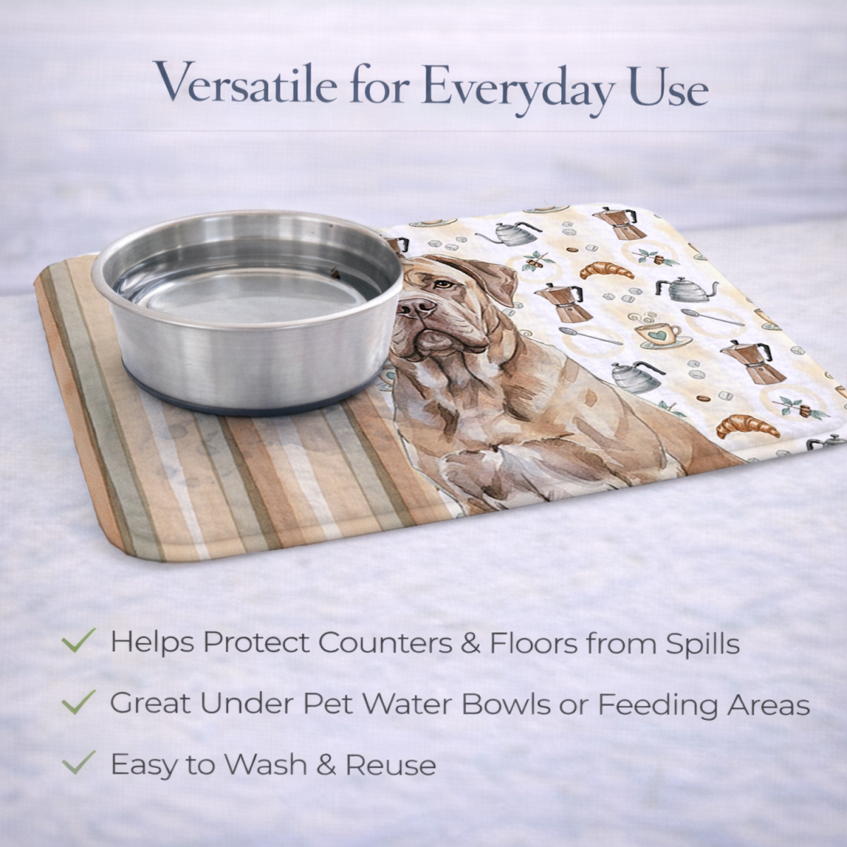 Picture of Carolines Treasures WDK7412DDM 21 x 14 in. Isabella Dogue De Bordeaux Coffee Bar Dish Drying Mat