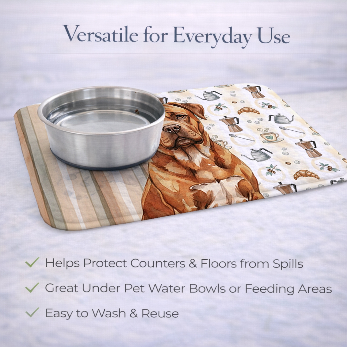 Picture of Carolines Treasures WDK7413DDM 21 x 14 in. Mahogany Dogue De Bordeaux Coffee Bar Dish Drying Mat