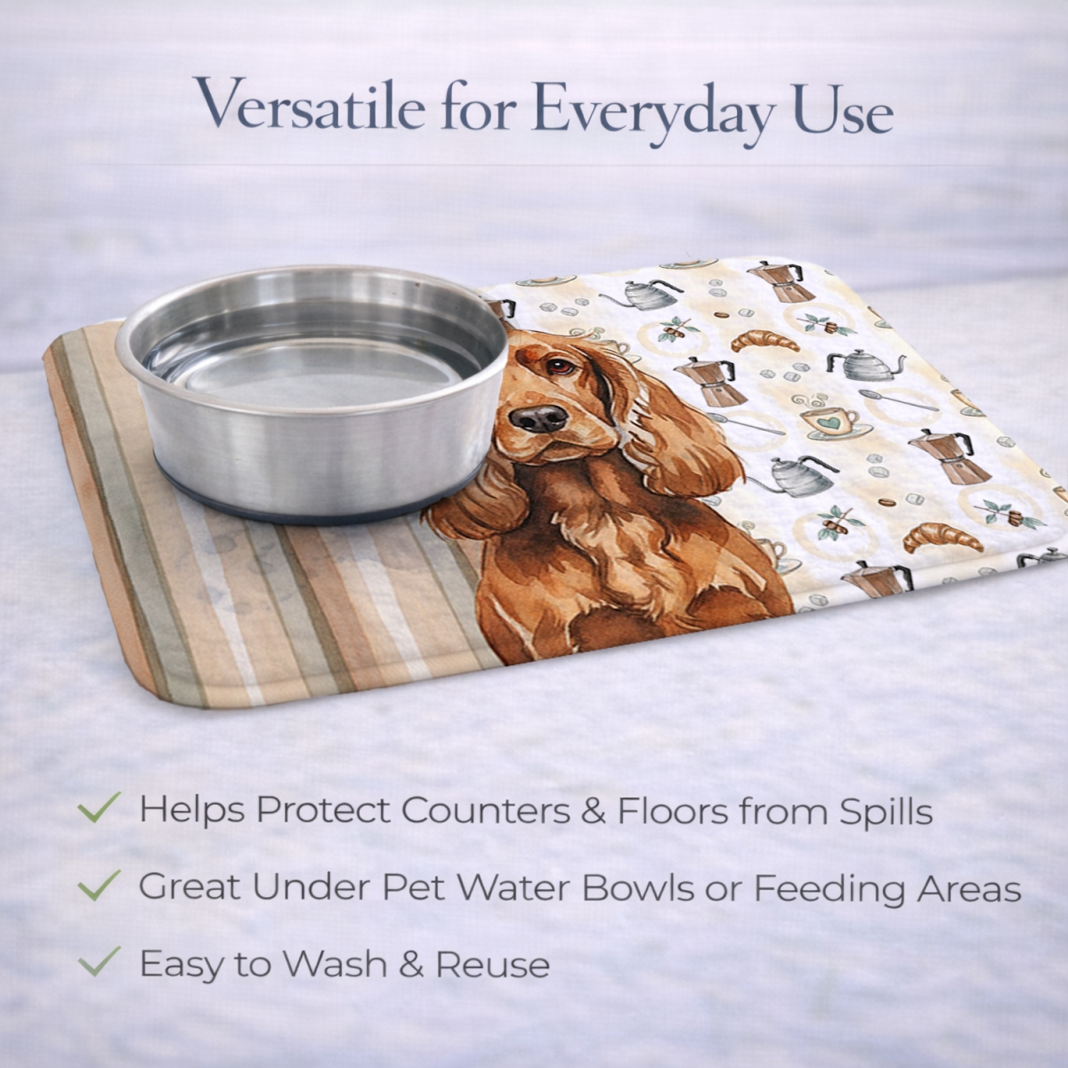 Picture of Carolines Treasures WDK7423DDM 21 x 14 in. Red English Cocker Spaniel Coffee Bar Dish Drying Mat