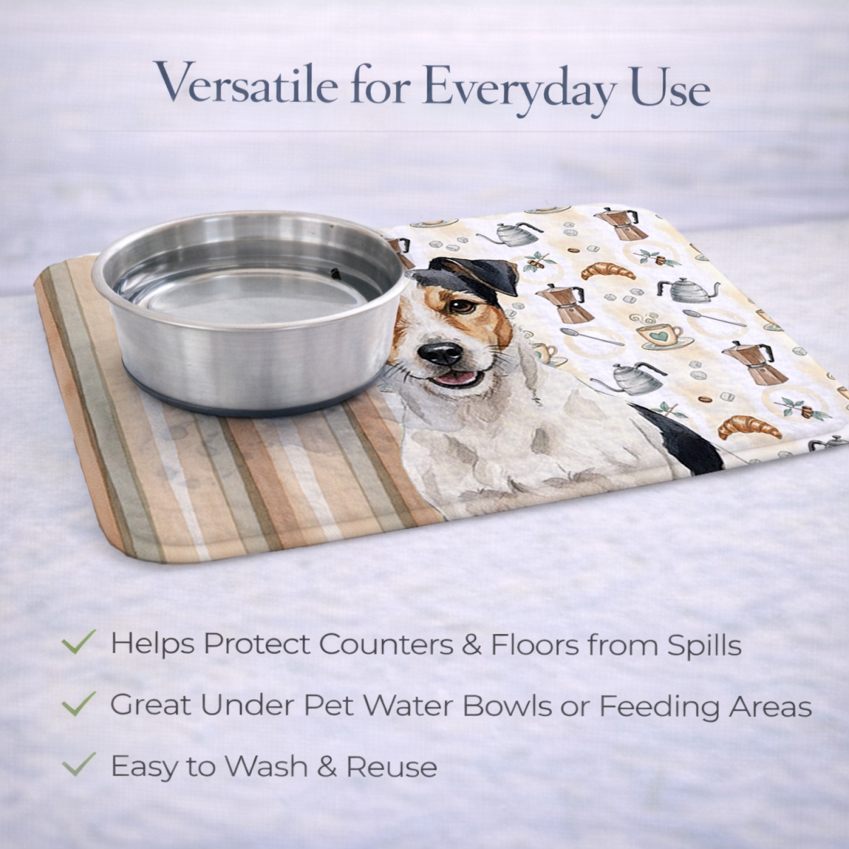 Picture of Carolines Treasures WDK7546DDM 21 x 14 in. Parson Russell Terrier Coffee Bar Dish Drying Mat