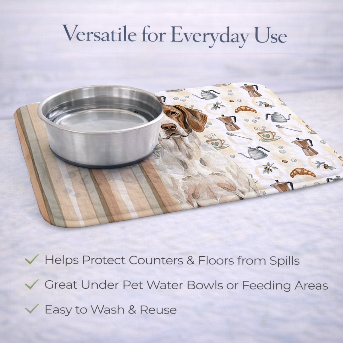 Picture of Carolines Treasures WDK7555DDM 21 x 14 in. Liver & White Pointer Coffee Bar Dish Drying Mat