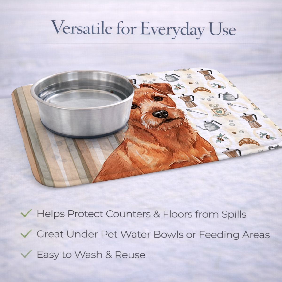 Picture of Carolines Treasures WDK7530DDM 21 x 14 in. Red Norfolk Terrier Coffee Bar Dish Drying Mat