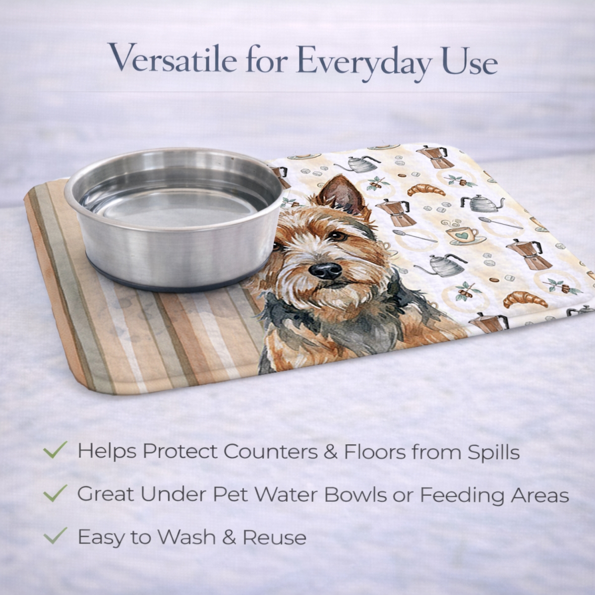 Picture of Carolines Treasures WDK7533DDM 21 x 14 in. Norwich Terrier Coffee Bar Dish Drying Mat