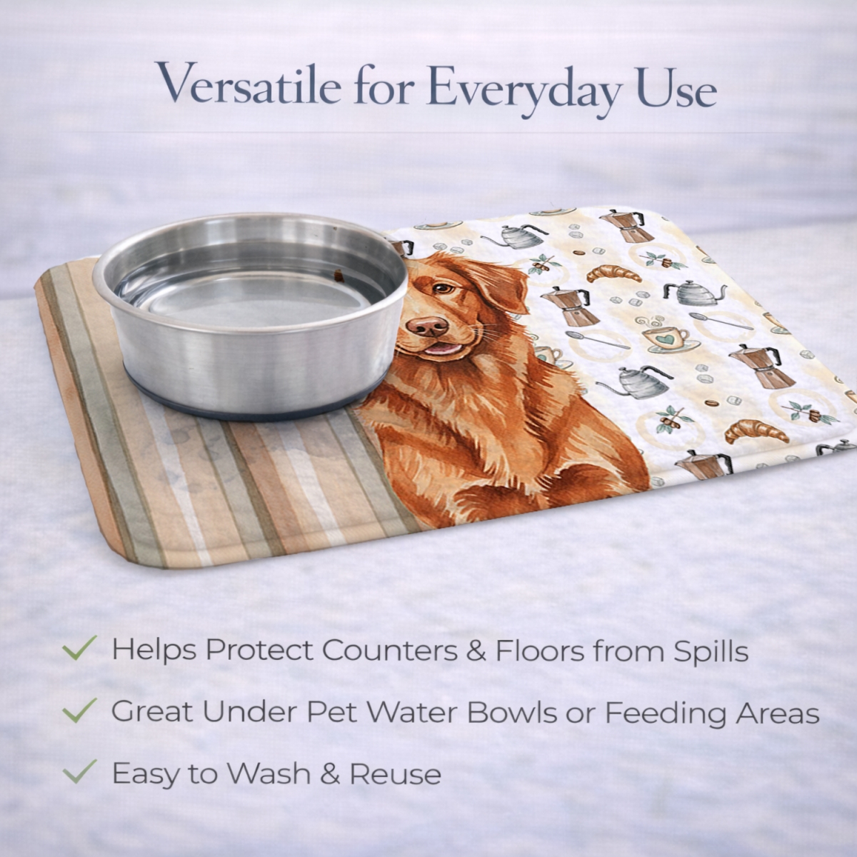 Picture of Carolines Treasures WDK7534DDM 21 x 14 in. Copper Nova Scotia Duck Tolling Retriever Coffee Bar Dish Drying Mat