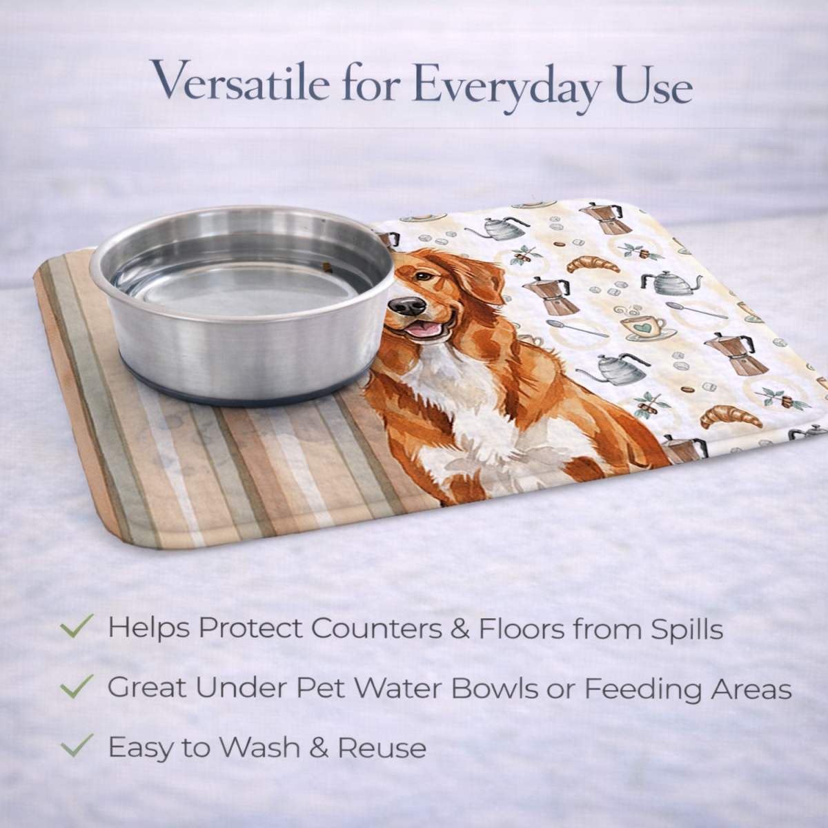 Picture of Carolines Treasures WDK7535DDM 21 x 14 in. Orange Nova Scotia Duck Tolling Retriever Coffee Bar Dish Drying Mat