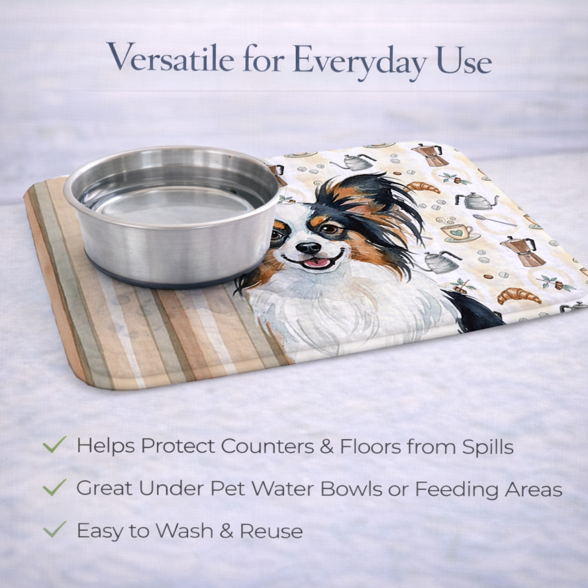 Picture of Carolines Treasures WDK7543DDM 21 x 14 in. Tricoilor Papillon Coffee Bar Dish Drying Mat