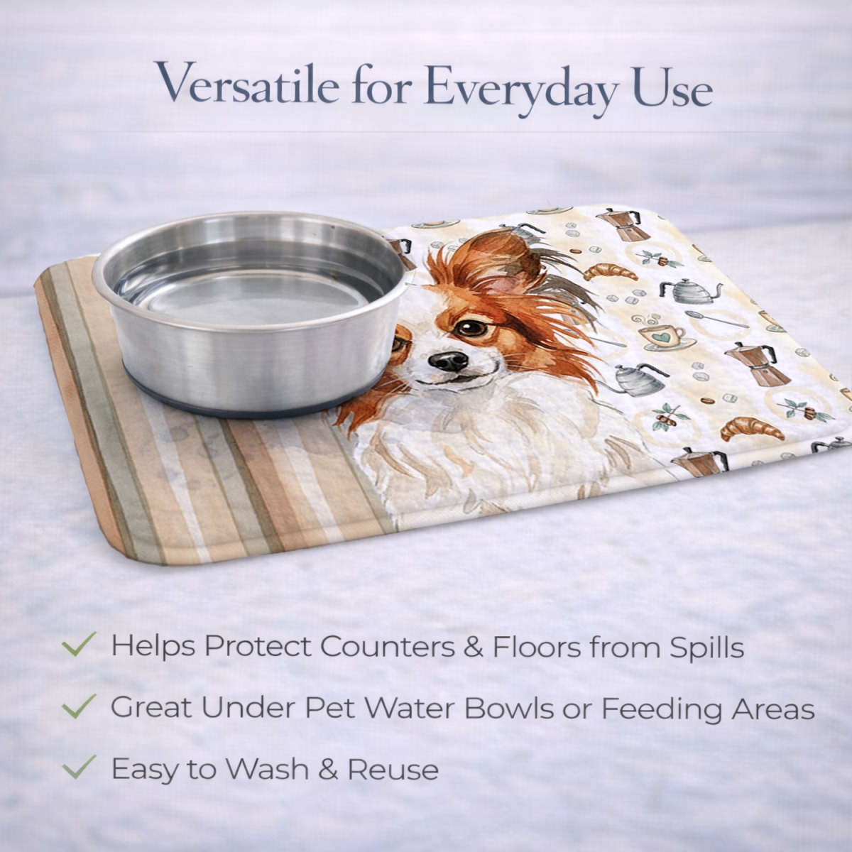 Picture of Carolines Treasures WDK7544DDM 21 x 14 in. White with Red Papillon Coffee Bar Dish Drying Mat