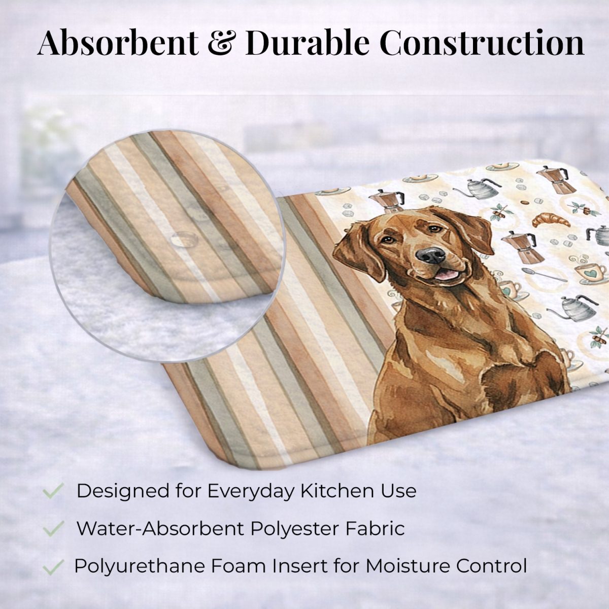 Picture of Carolines Treasures WDK7367DDM 21 x 14 in. Chesapeake Bay Retriever Coffee Bar Dish Drying Mat