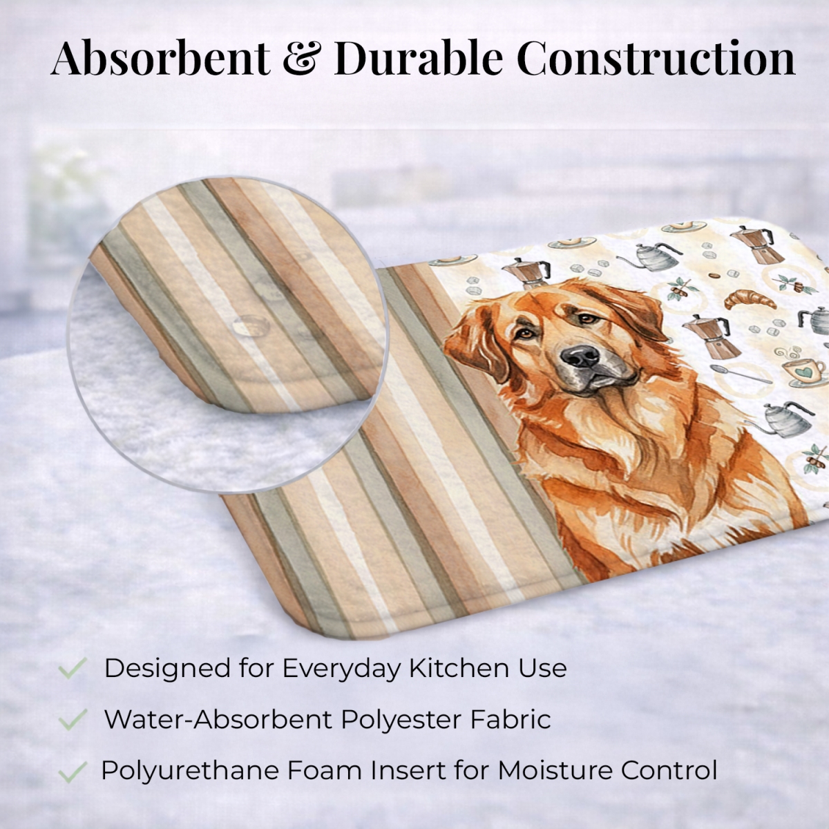 Picture of Carolines Treasures WDK7499DDM 21 x 14 in. Red Leonberger Coffee Bar Dish Drying Mat
