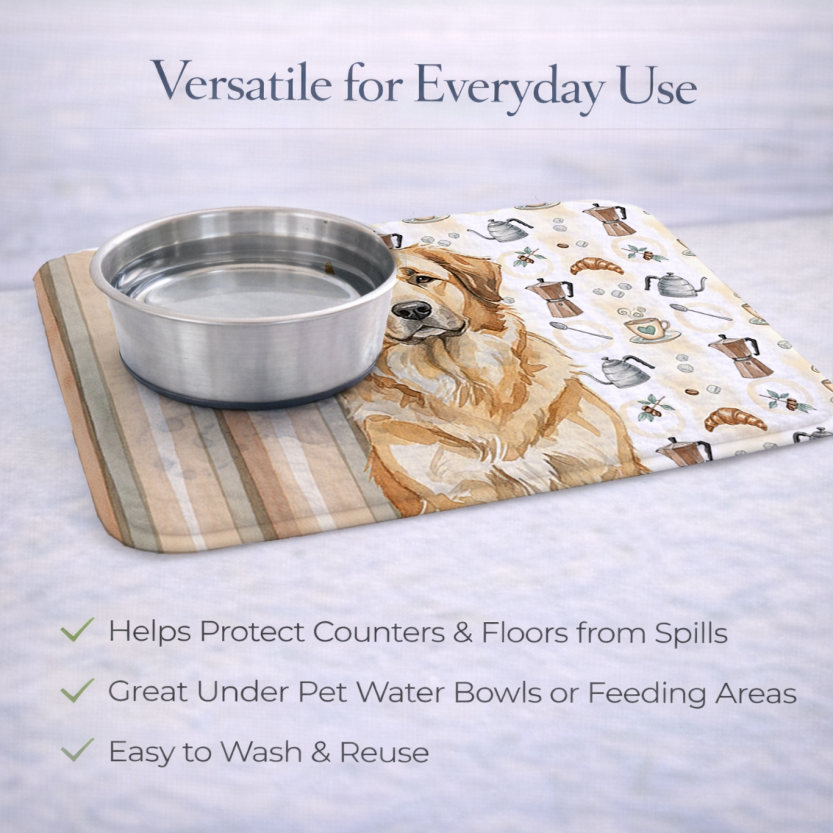 Picture of Carolines Treasures WDK7500DDM 21 x 14 in. Sandy Leonberger Coffee Bar Dish Drying Mat