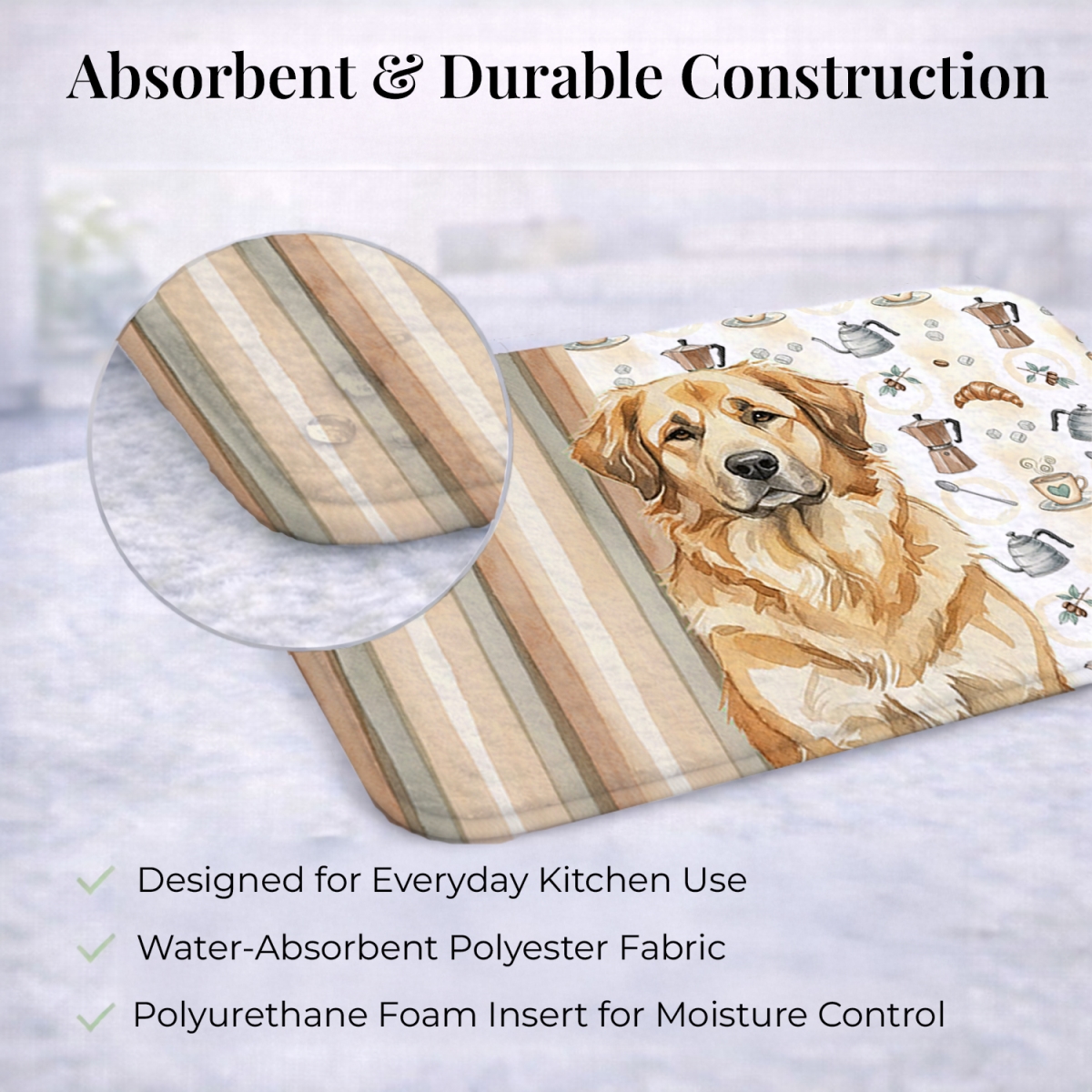 Picture of Carolines Treasures WDK7500DDM 21 x 14 in. Sandy Leonberger Coffee Bar Dish Drying Mat