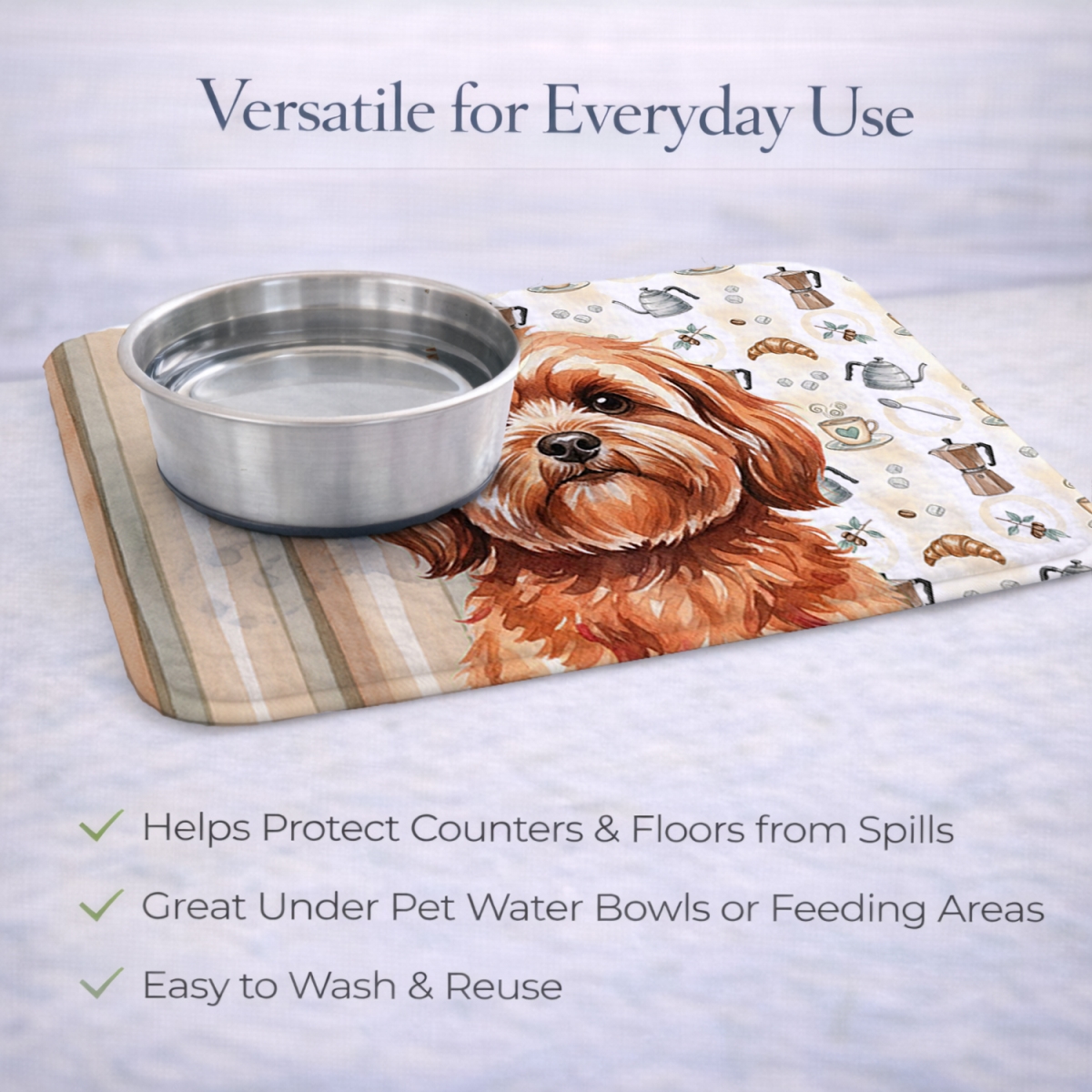 Picture of Carolines Treasures WDK7504DDM 21 x 14 in. Red Lhasa Apso Coffee Bar Dish Drying Mat