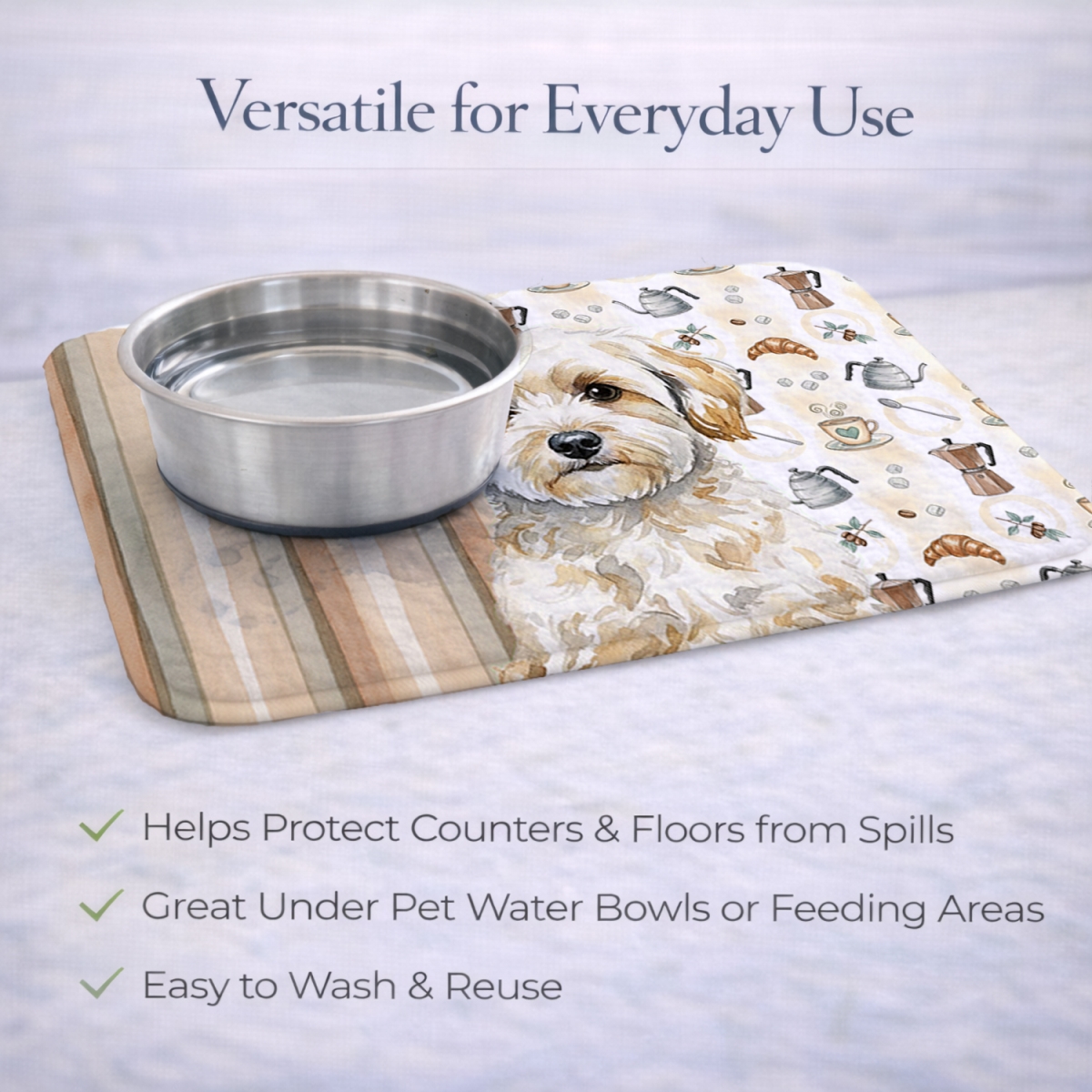 Picture of Carolines Treasures WDK7507DDM 21 x 14 in. Maltipoo Coffee Bar Dish Drying Mat