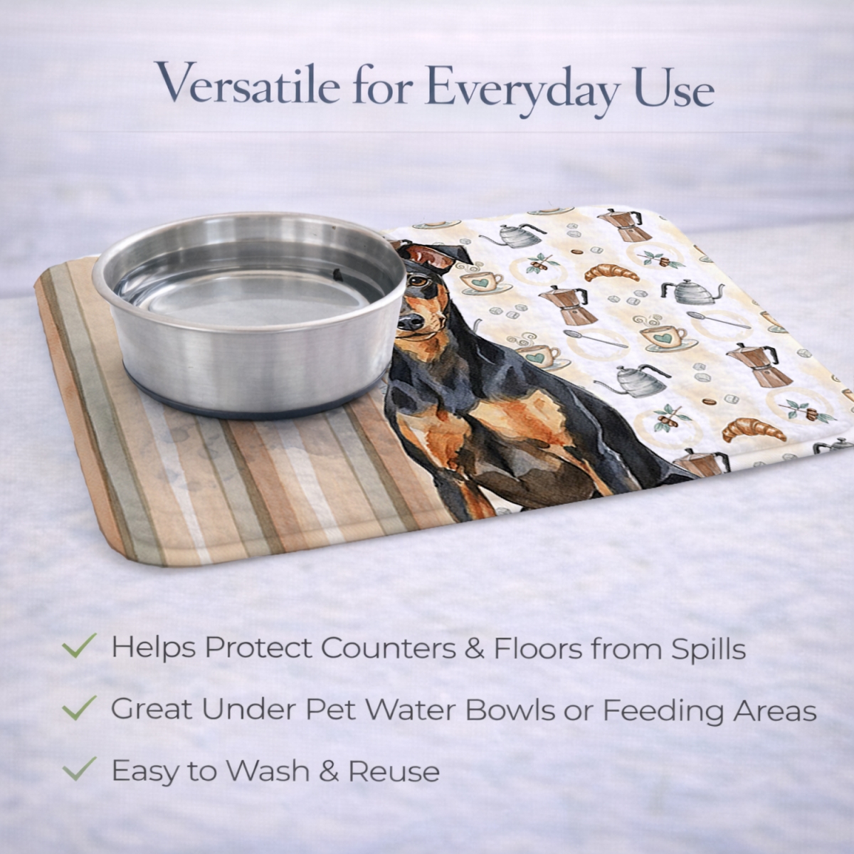 Picture of Carolines Treasures WDK7508DDM 21 x 14 in. Manchester Terrier Coffee Bar Dish Drying Mat