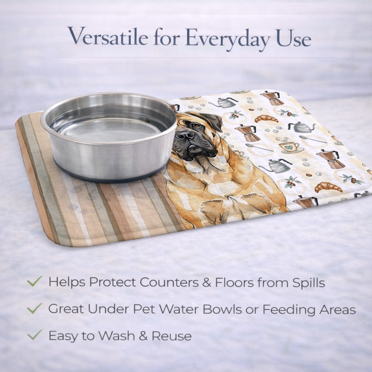 Picture of Carolines Treasures WDK7510DDM 21 x 14 in. Fawn Mastiff Coffee Bar Dish Drying Mat
