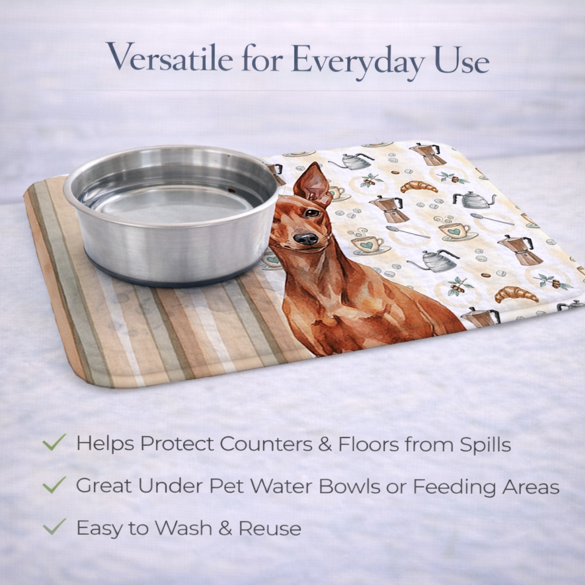 Picture of Carolines Treasures WDK7516DDM 21 x 14 in. Red Miniature Pinscher Min Pin Coffee Bar Dish Drying Mat
