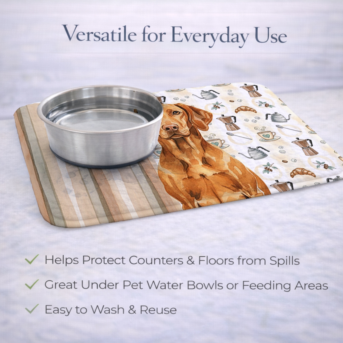 Picture of Carolines Treasures WDK7646DDM 21 x 14 in. Vizsla Coffee Bar Dish Drying Mat