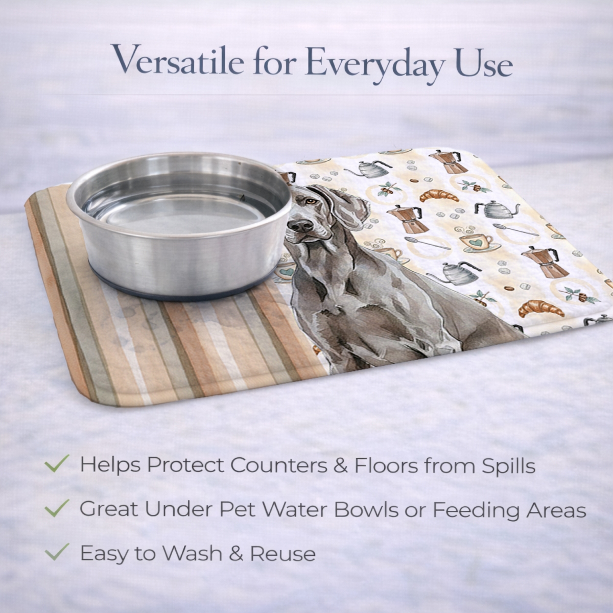 Picture of Carolines Treasures WDK7647DDM 21 x 14 in. Weimaraner Coffee Bar Dish Drying Mat