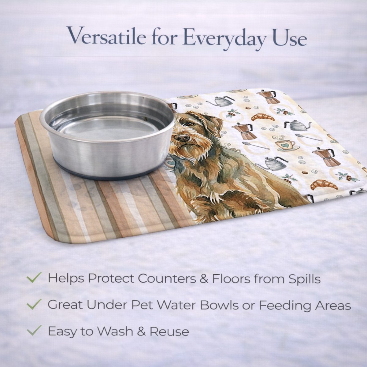 Picture of Carolines Treasures WDK7659DDM 21 x 14 in. Chestnut Wirehaired Pointing Griffon Coffee Bar Dish Drying Mat