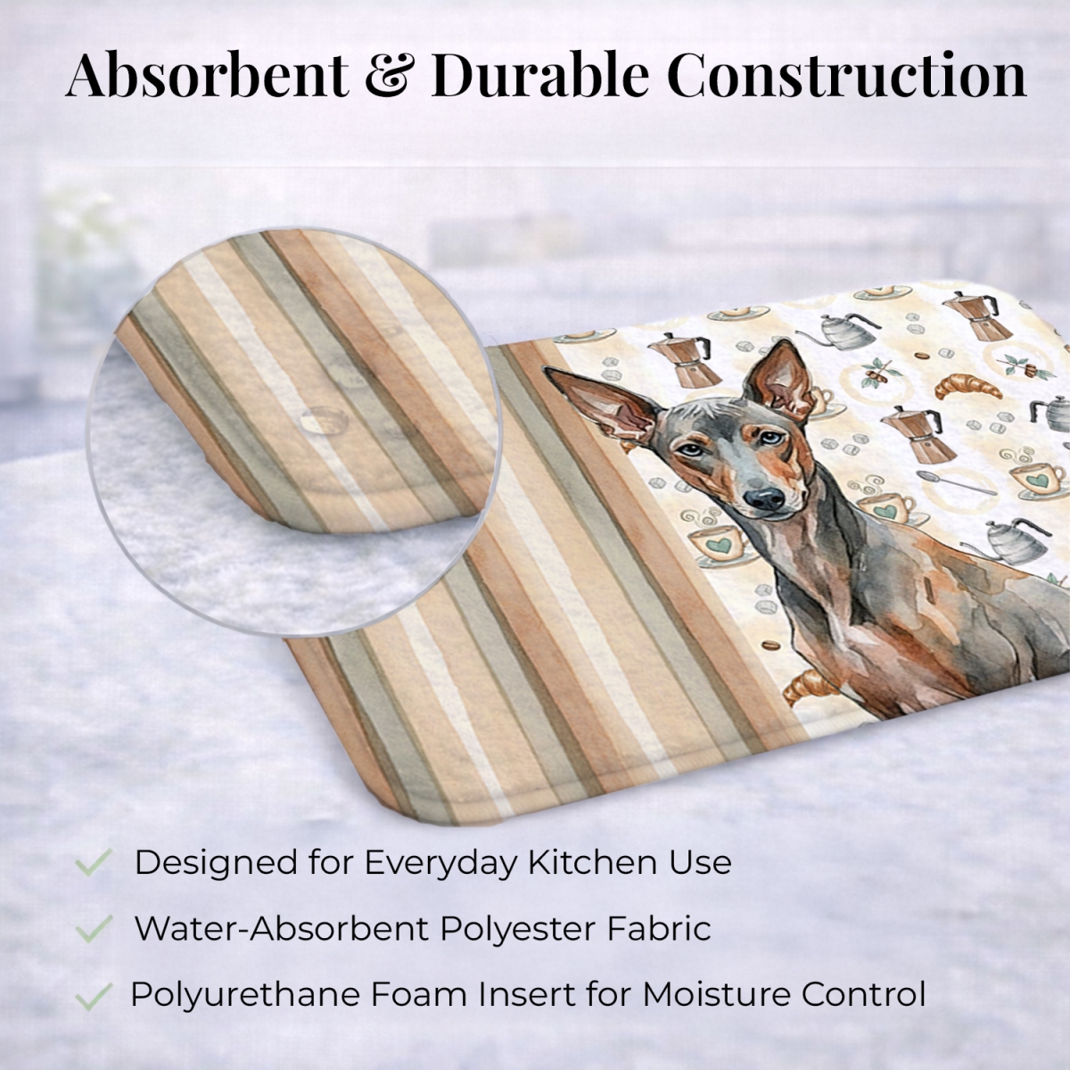 Picture of Carolines Treasures WDK7661DDM 21 x 14 in. Xoloitzcuintli Coffee Bar Dish Drying Mat