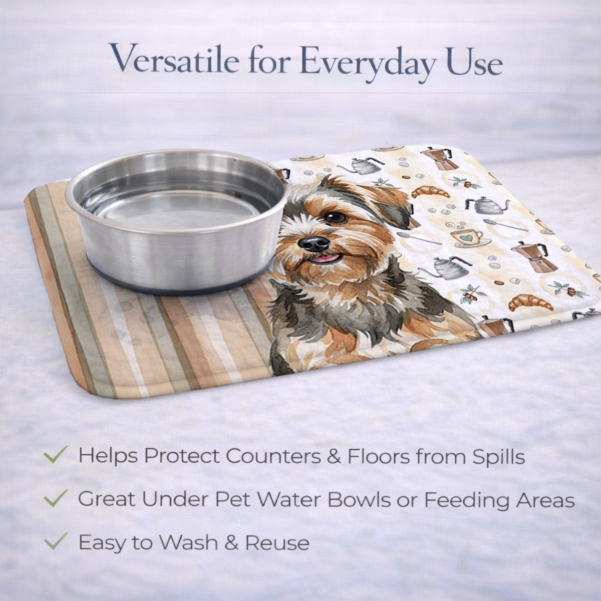Picture of Carolines Treasures WDK7662DDM 21 x 14 in. Yorkiepoo Coffee Bar Dish Drying Mat