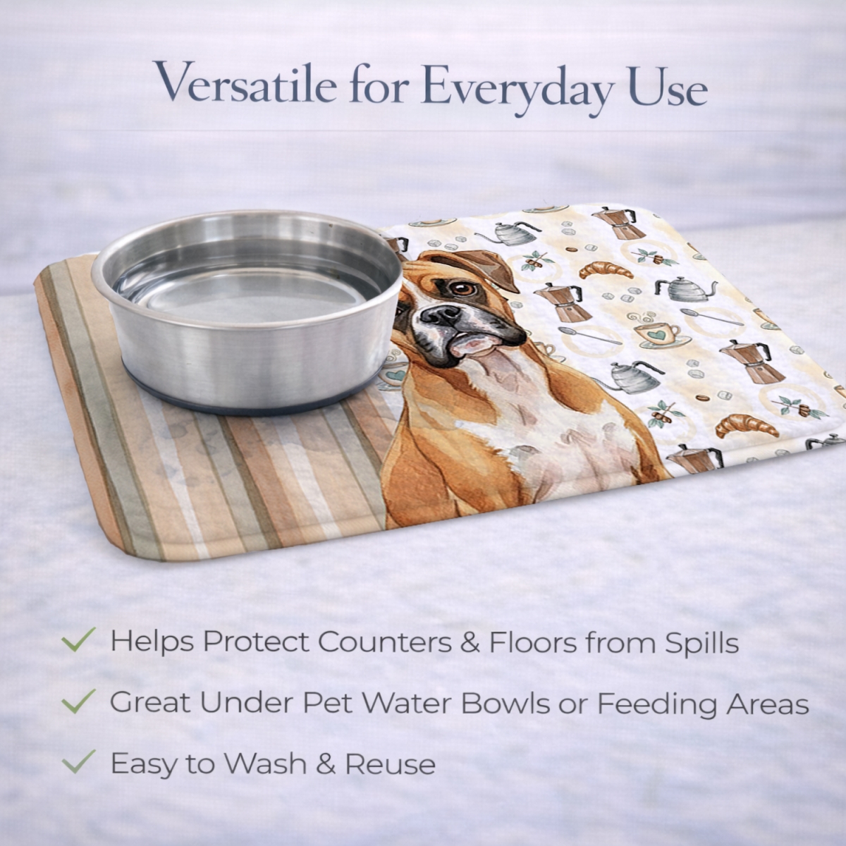 Picture of Carolines Treasures WDK7336DDM 21 x 14 in. Boxer Coffee Bar Dish Drying Mat
