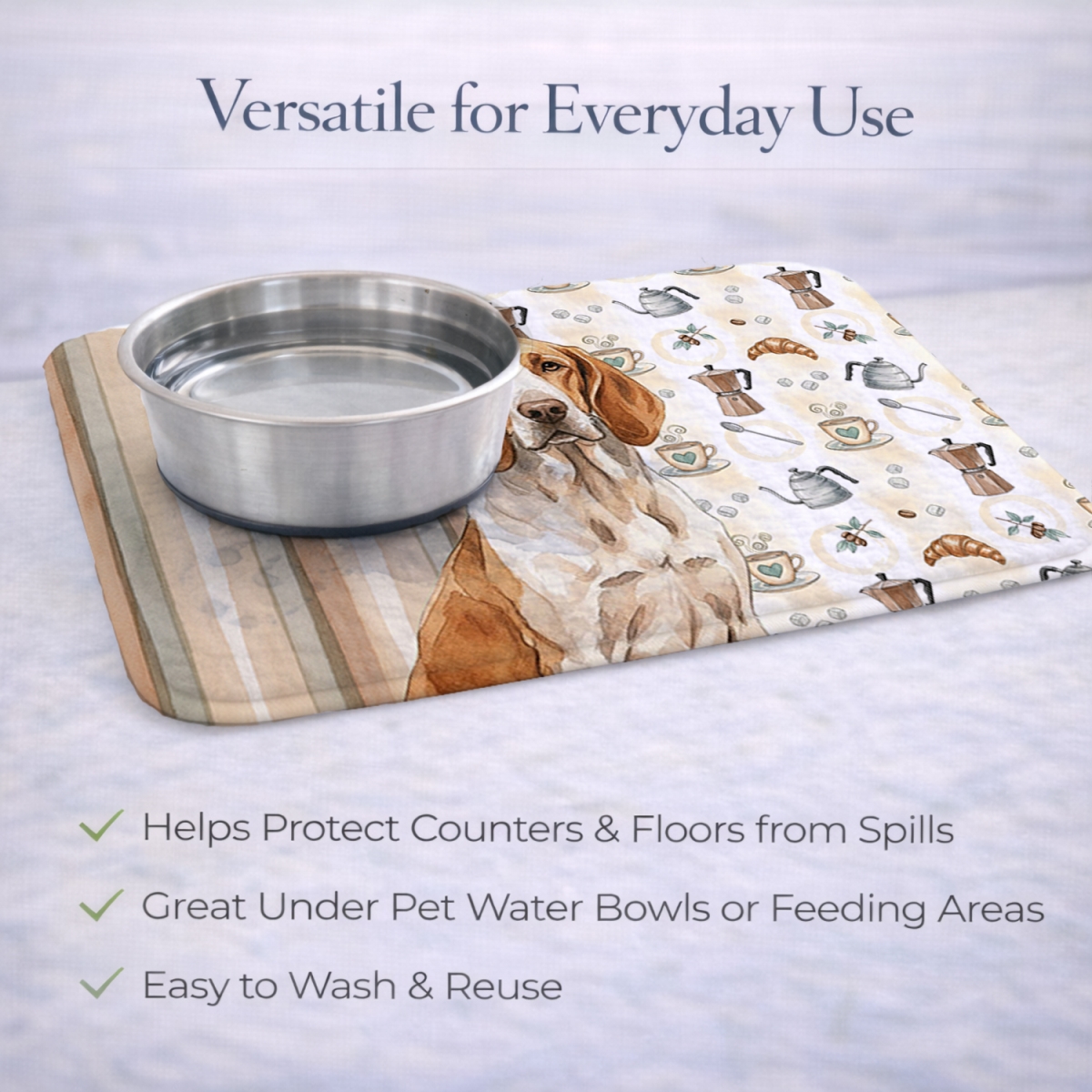 Picture of Carolines Treasures WDK7339DDM 21 x 14 in. Bracco Italiano Coffee Bar Dish Drying Mat