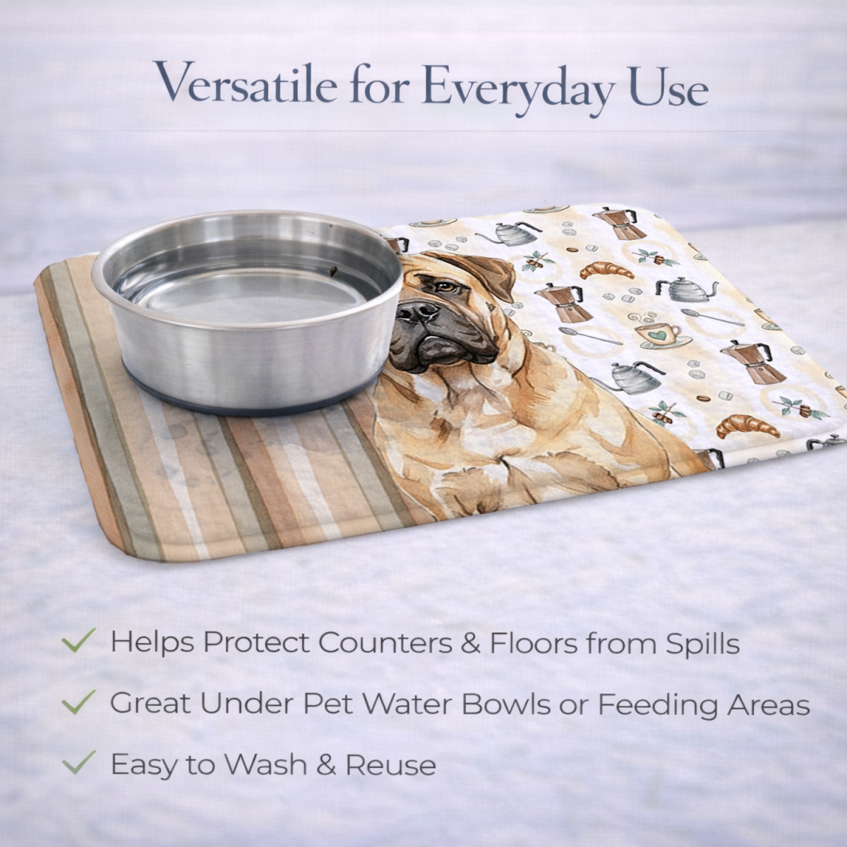 Picture of Carolines Treasures WDK7353DDM 21 x 14 in. Bullmastiff Coffee Bar Dish Drying Mat