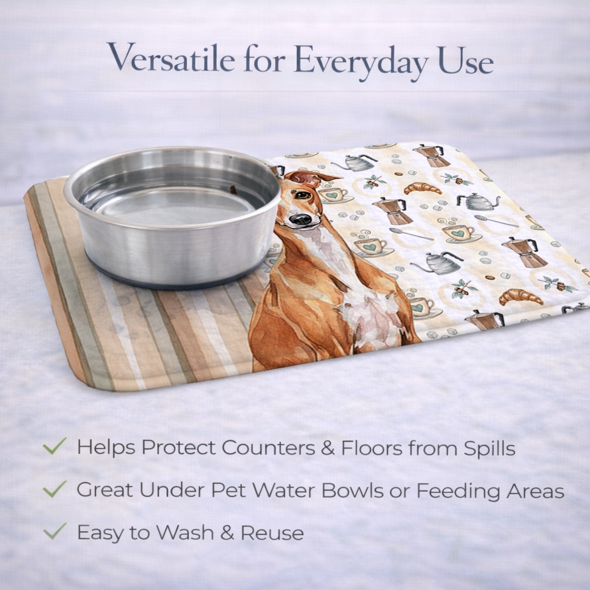 Picture of Carolines Treasures WDK7481DDM 21 x 14 in. Red Italian Greyhound Coffee Bar Dish Drying Mat