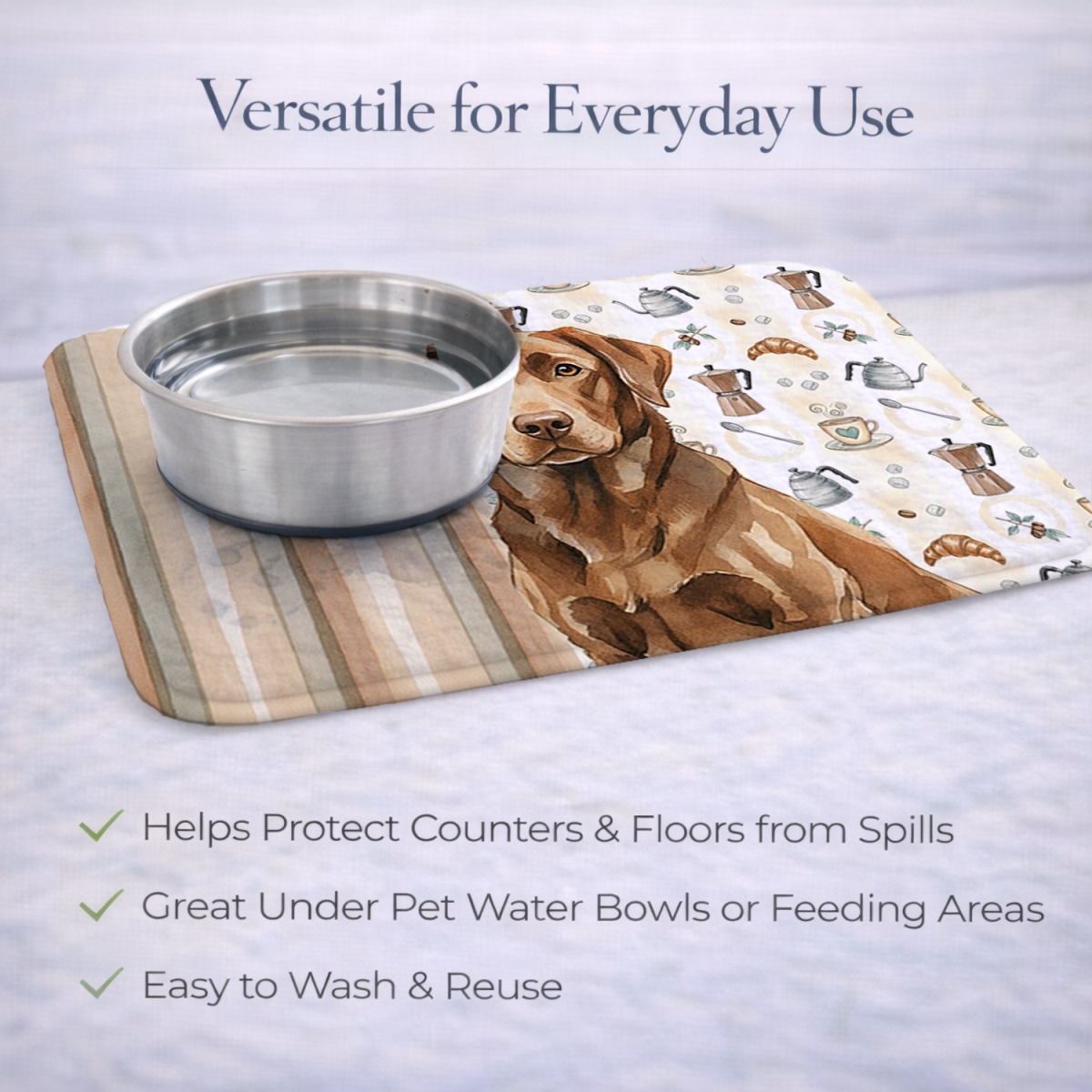 Picture of Carolines Treasures WDK7493DDM 21 x 14 in. Chocolate Labrador Retriever Coffee Bar Dish Drying Mat