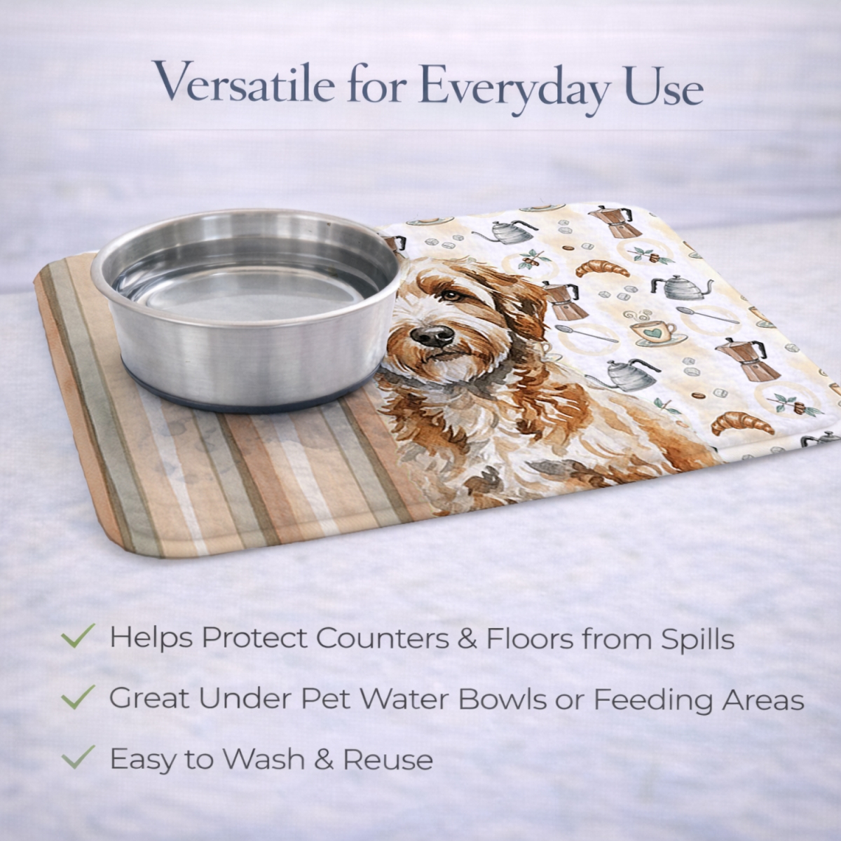 Picture of Carolines Treasures WDK7495DDM 21 x 14 in. Lagotto Romagnolo Coffee Bar Dish Drying Mat
