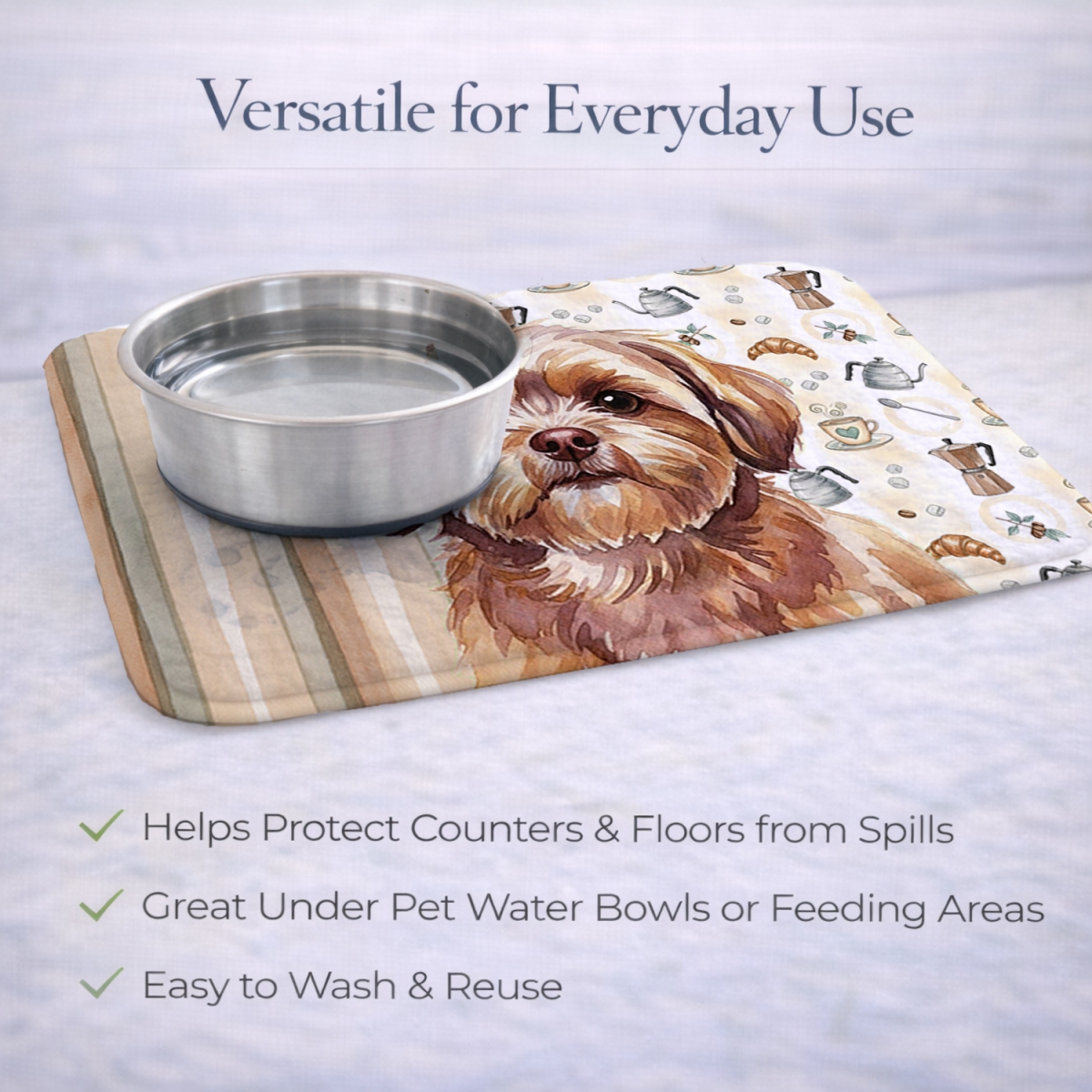 Picture of Carolines Treasures WDK7619DDM 21 x 14 in. Liver Shih Tzu Coffee Bar Dish Drying Mat