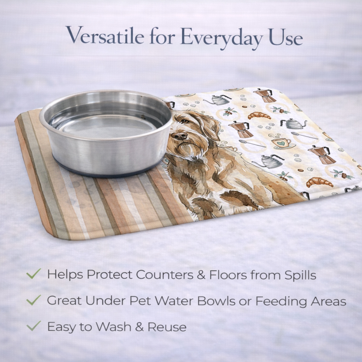 Picture of Carolines Treasures WDK7627DDM 21 x 14 in. Spinone Italiano Coffee Bar Dish Drying Mat