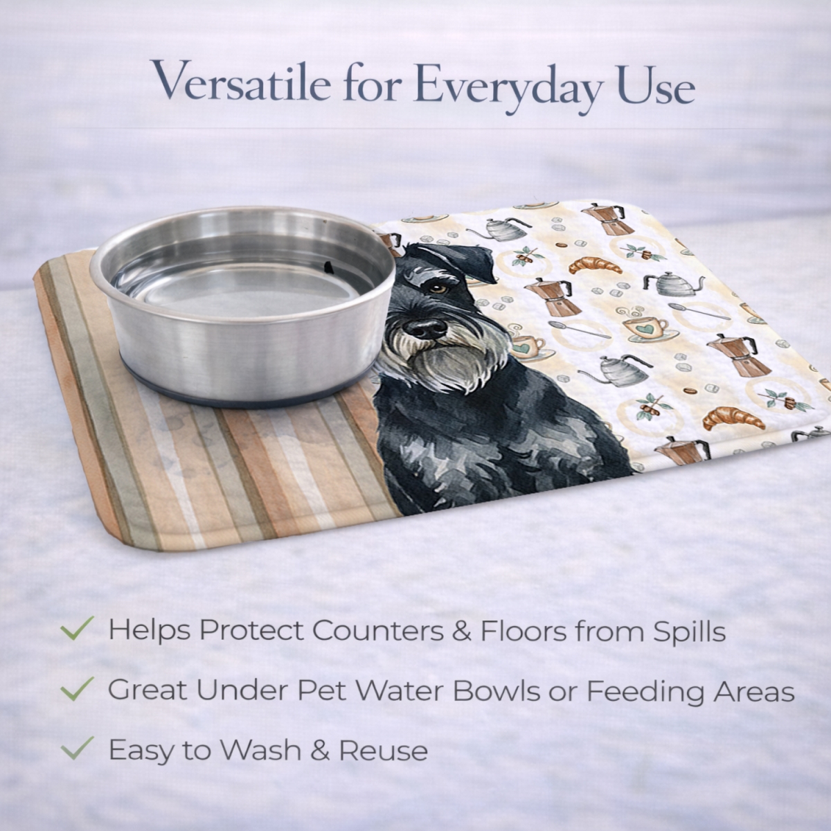 Picture of Carolines Treasures WDK7632DDM 21 x 14 in. Standard Schnauzer Coffee Bar Dish Drying Mat