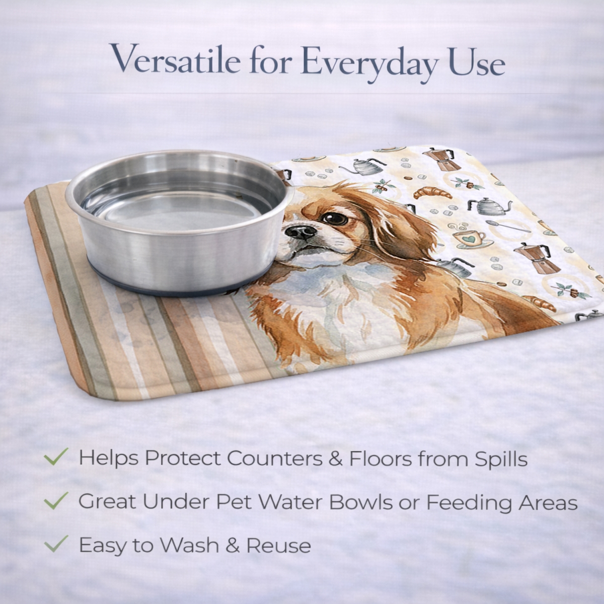 Picture of Carolines Treasures WDK7638DDM 21 x 14 in. Tibetan Spaniel Coffee Bar Dish Drying Mat