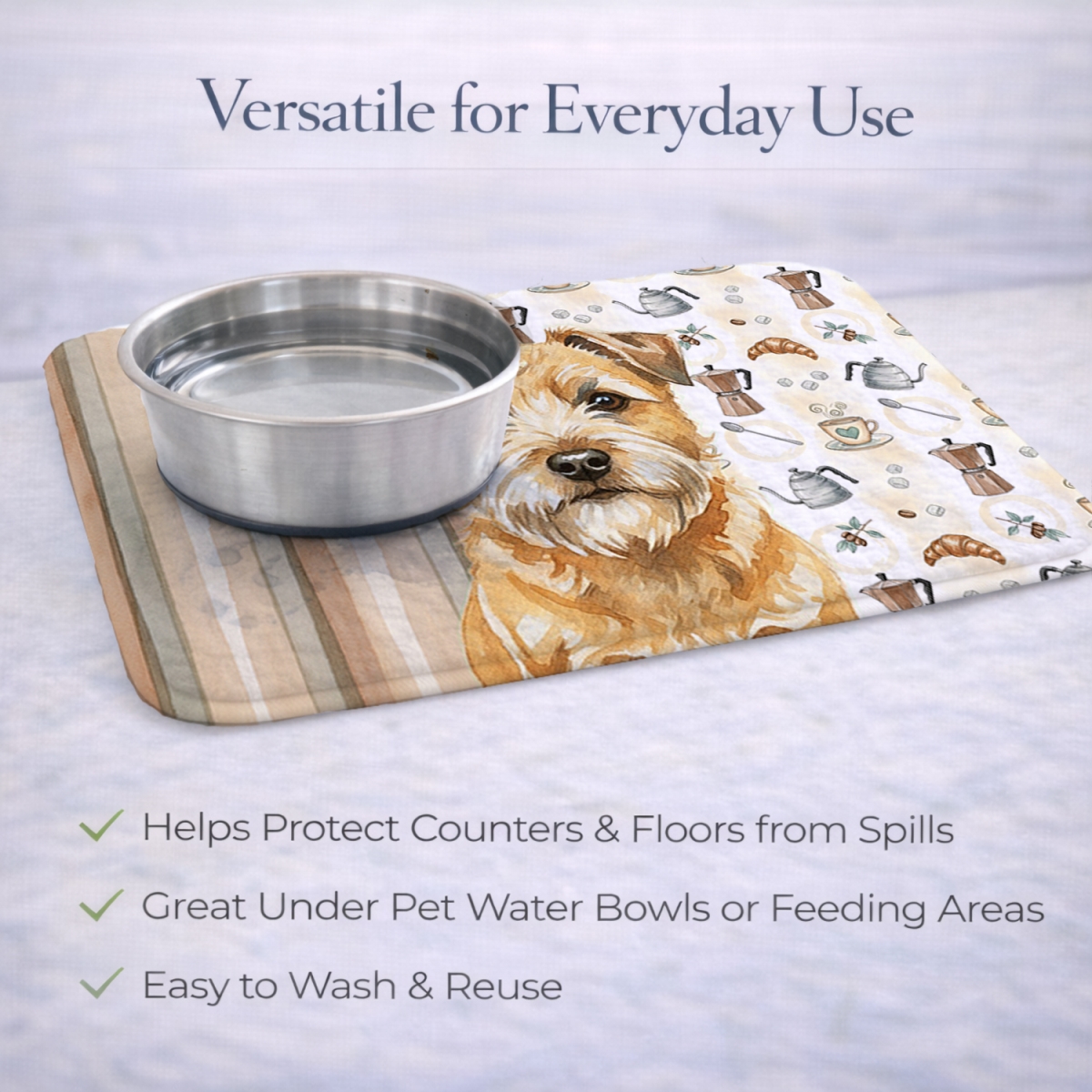 Picture of Carolines Treasures WDK7328DDM 21 x 14 in. Wheaten Border Terrier Coffee Bar Dish Drying Mat
