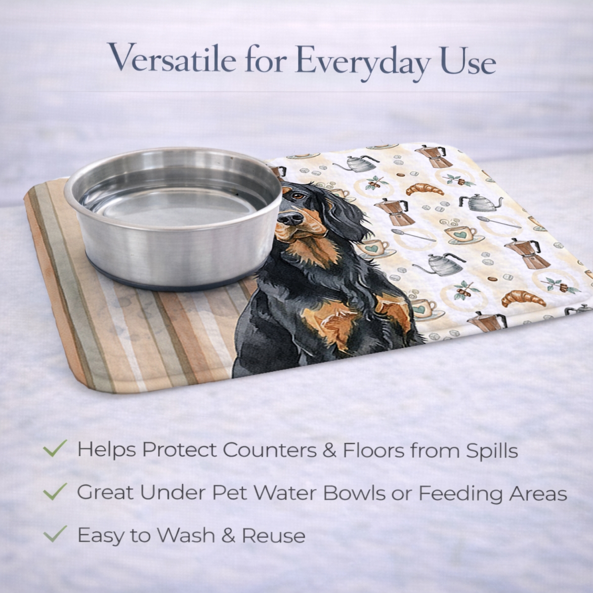 Picture of Carolines Treasures WDK7453DDM 21 x 14 in. Gordon Setter Coffee Bar Dish Drying Mat