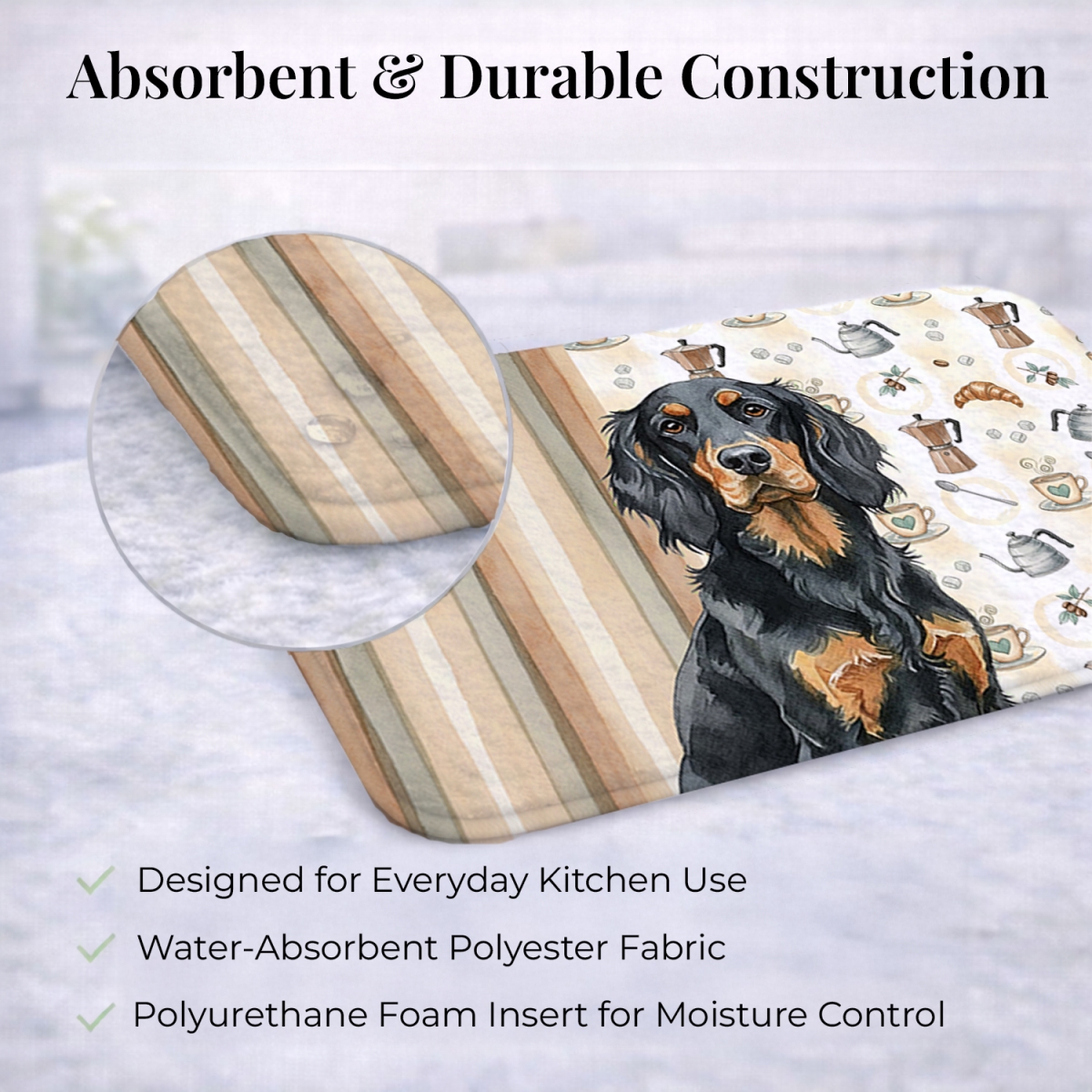 Picture of Carolines Treasures WDK7453DDM 21 x 14 in. Gordon Setter Coffee Bar Dish Drying Mat