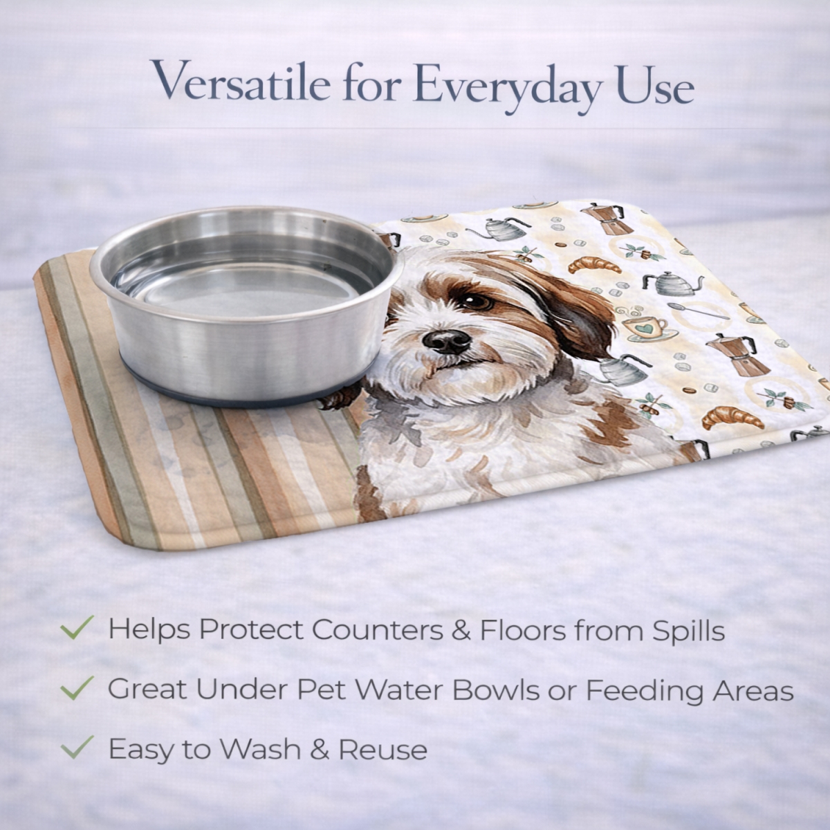 Picture of Carolines Treasures WDK7468DDM 21 x 14 in. Parti-Color Havanese Coffee Bar Dish Drying Mat