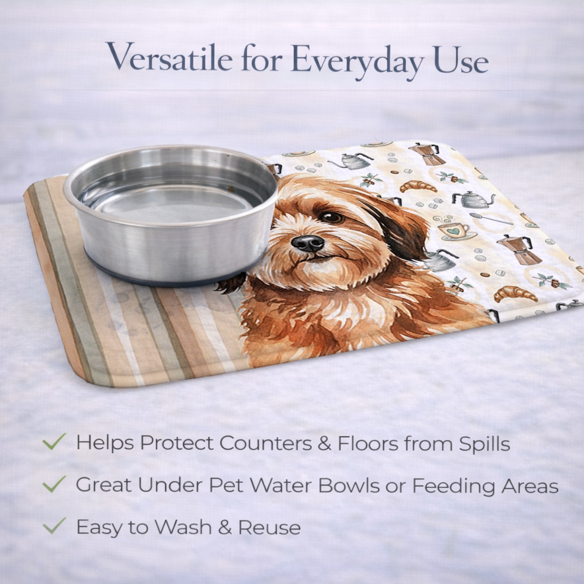 Picture of Carolines Treasures WDK7469DDM 21 x 14 in. Sable Havanese Coffee Bar Dish Drying Mat
