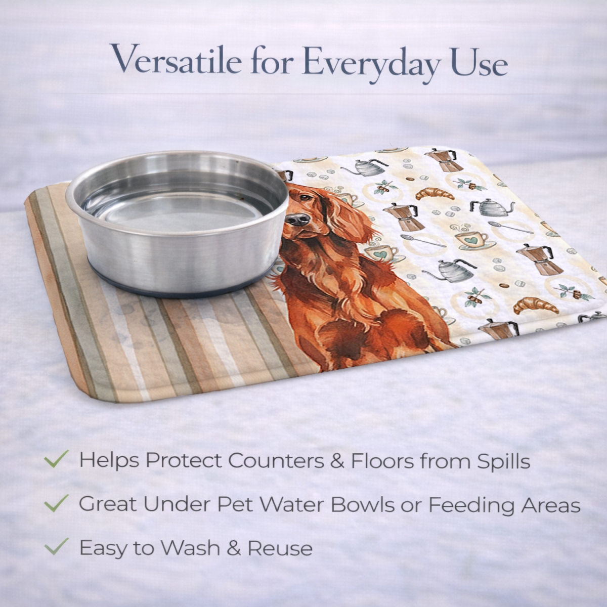 Picture of Carolines Treasures WDK7472DDM 21 x 14 in. Irish Setter Coffee Bar Dish Drying Mat