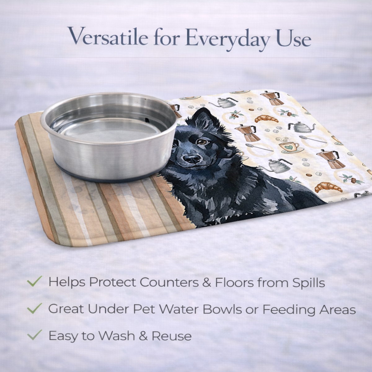 Picture of Carolines Treasures WDK7600DDM 21 x 14 in. Schipperke Coffee Bar Dish Drying Mat