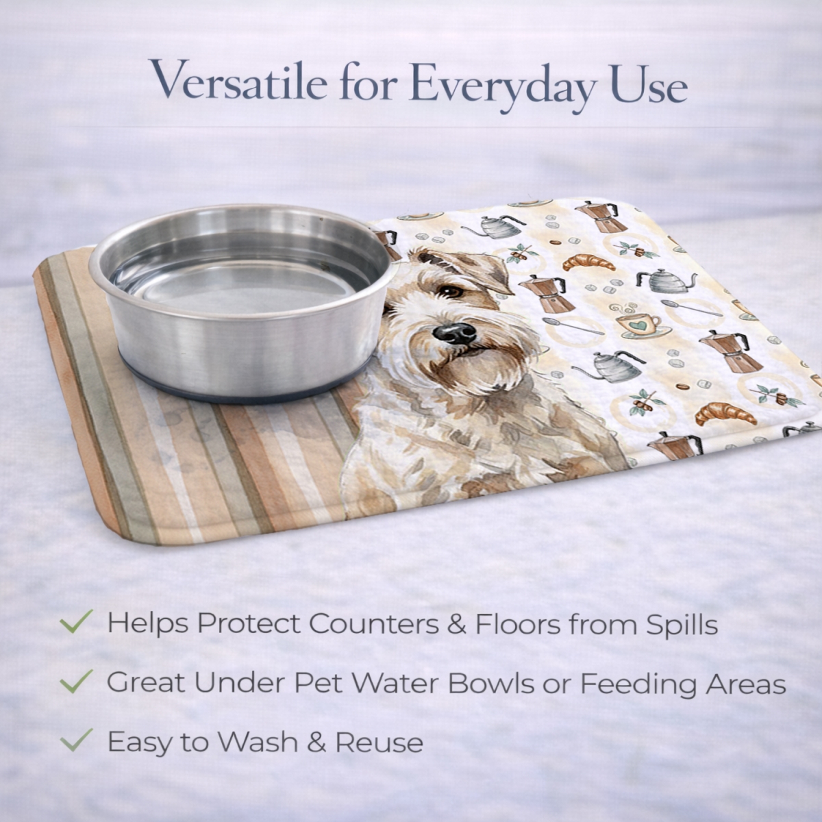 Picture of Carolines Treasures WDK7606DDM 21 x 14 in. Sealyham Terrier Coffee Bar Dish Drying Mat