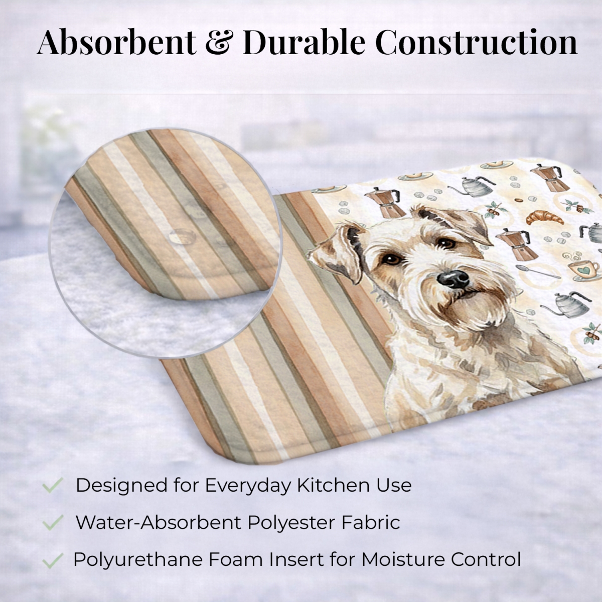 Picture of Carolines Treasures WDK7606DDM 21 x 14 in. Sealyham Terrier Coffee Bar Dish Drying Mat