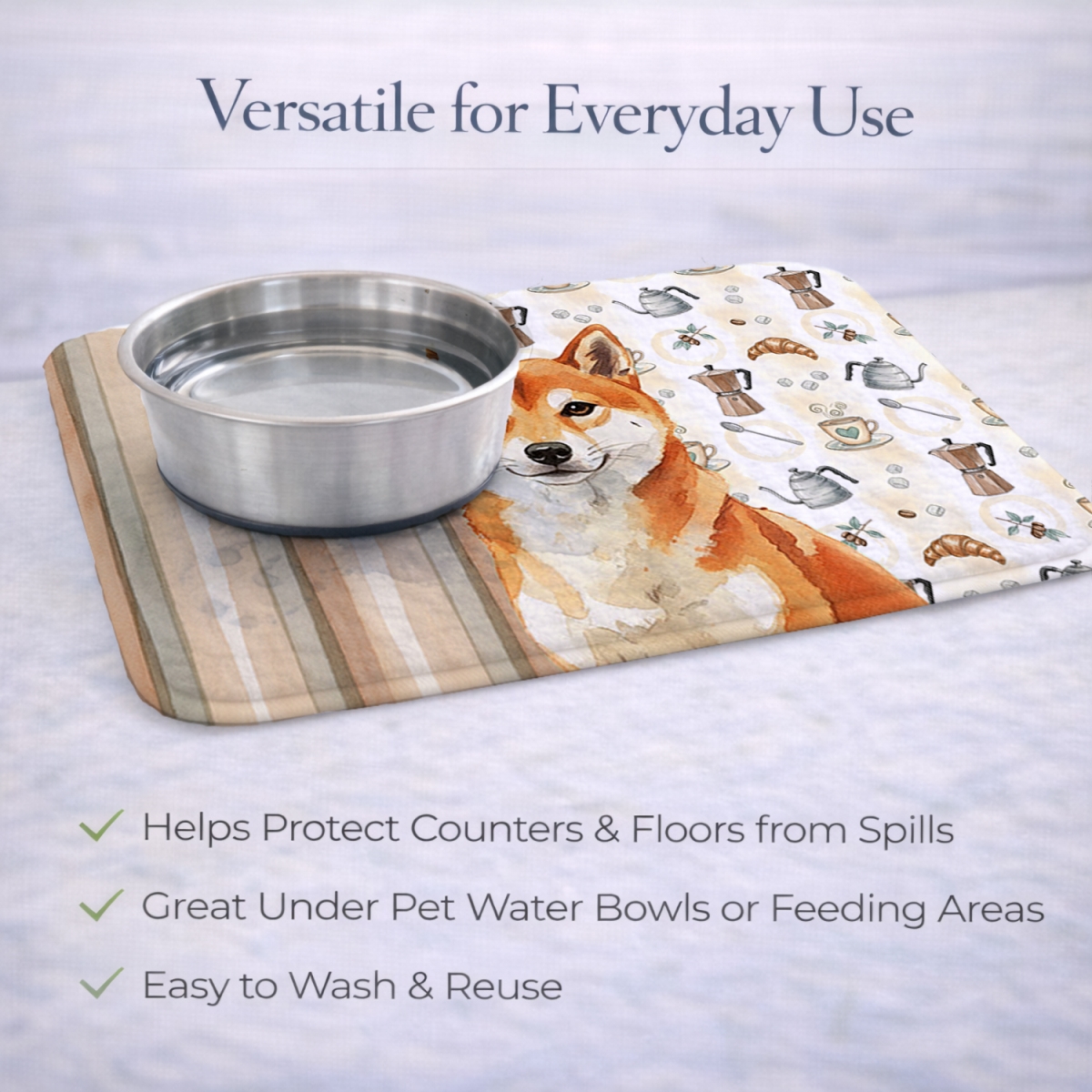 Picture of Carolines Treasures WDK7615DDM 21 x 14 in. Red Shiba Inu Coffee Bar Dish Drying Mat